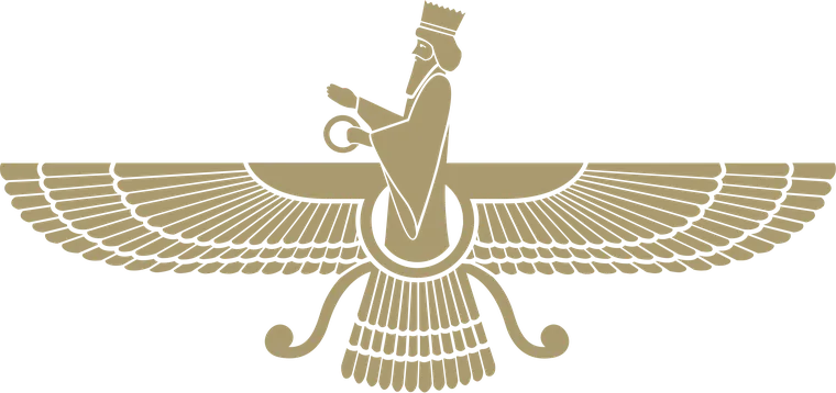 Gold Faravahar Zoroastrian symbol